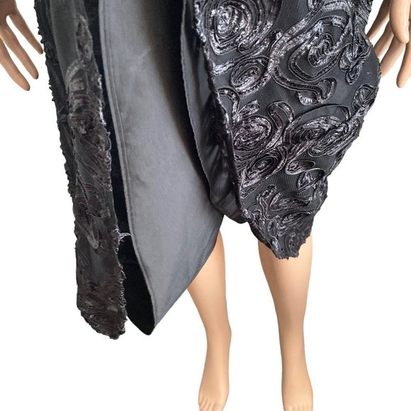 Adriana Papell Cocktail Dress Womens Size 16 Plus Size Black Lace - Picture 7 of 13